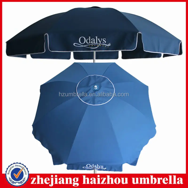 thick polyester fabric beach umbrella parasol with big air outlet hole