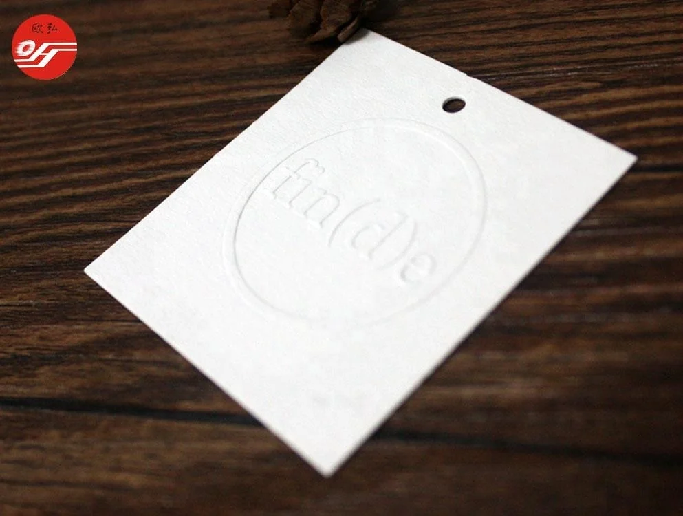 
Custom Black Cardboard Good Quality Embossed Logo Hang Tag for Clothing 
