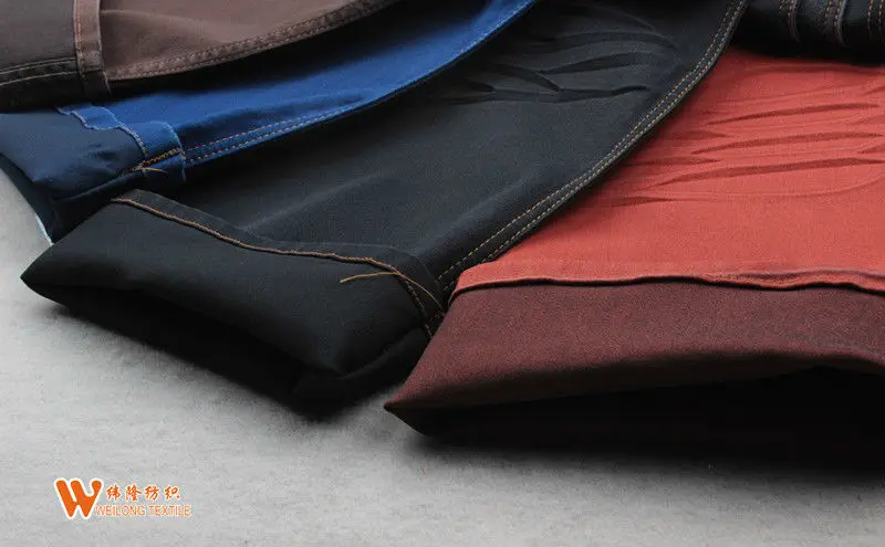 Cotton polyester stretch satin denim for jeans fabric