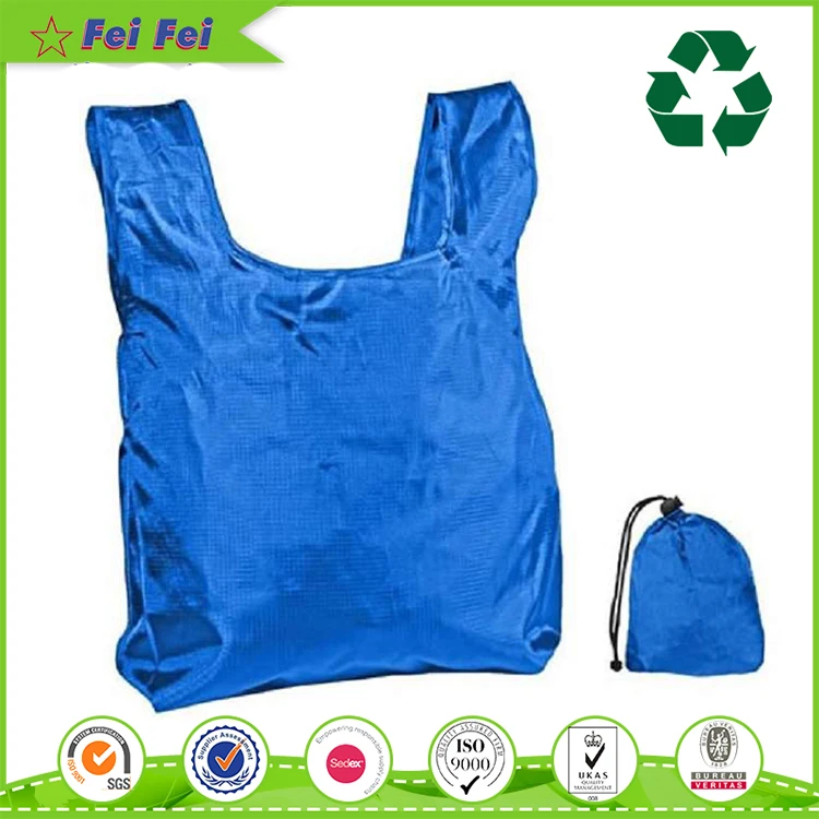 economic nylon reusable foldable travel zipper shopping tote bag on trolley