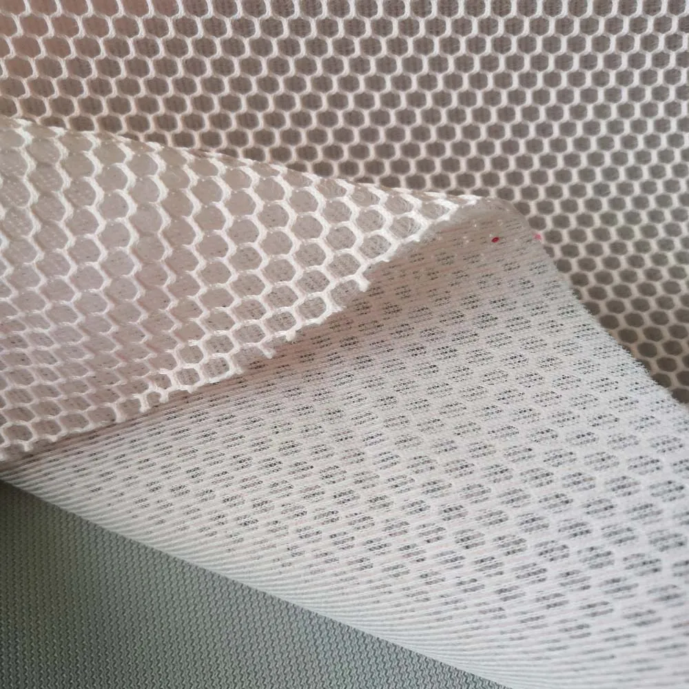soft 3d stereoscopic sandwich mesh fabric fashion designer white hexagonal air layer fabric net cloth