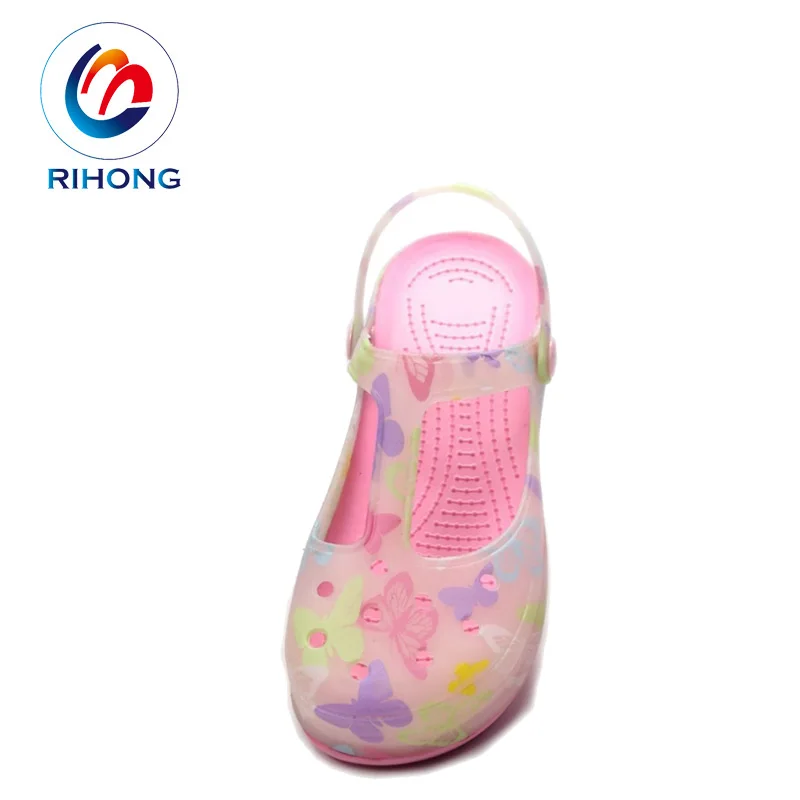 2019 new arrival fashionable wedge women pvc clear plastic clogs shoes