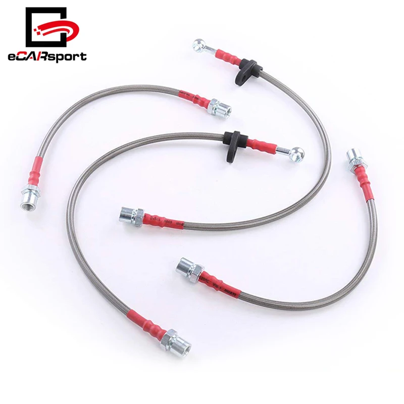 For Toyota for Corolla 93-02 Front Rear Stainless Steel Braided Oil Brake Line Cable Hose