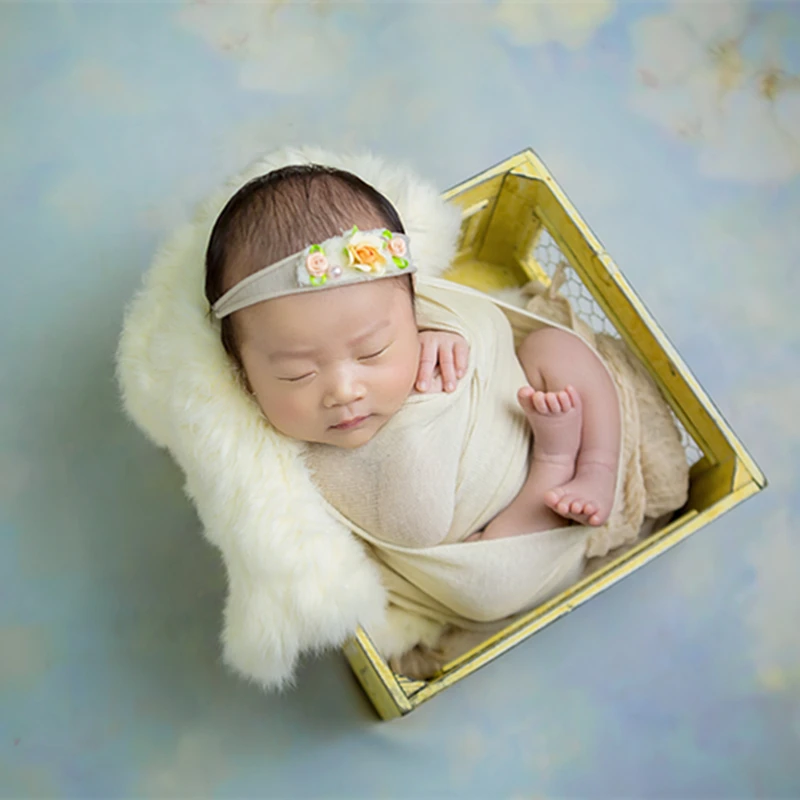 Vintage Natural Rabbit Fur Mini Blanket Posing Backdrop  Newborn Photo Prop bunny fur Basket stuffer filler Layer fabric