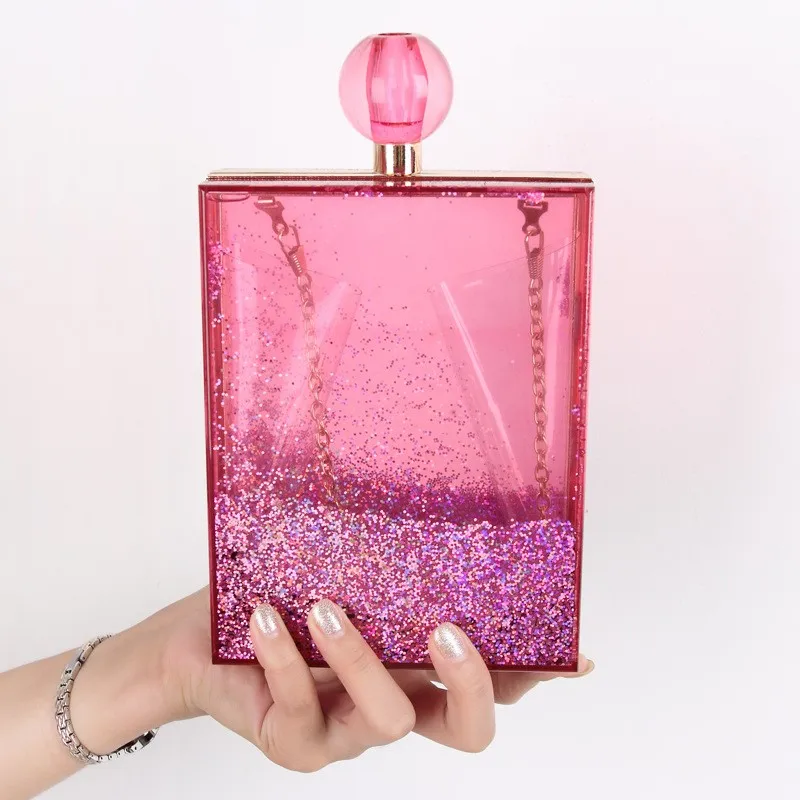 Новая модная и популярная акриловая вечерняя сумка-клатч, акриловая коробка-клатч, сумка в форме флакона для духов