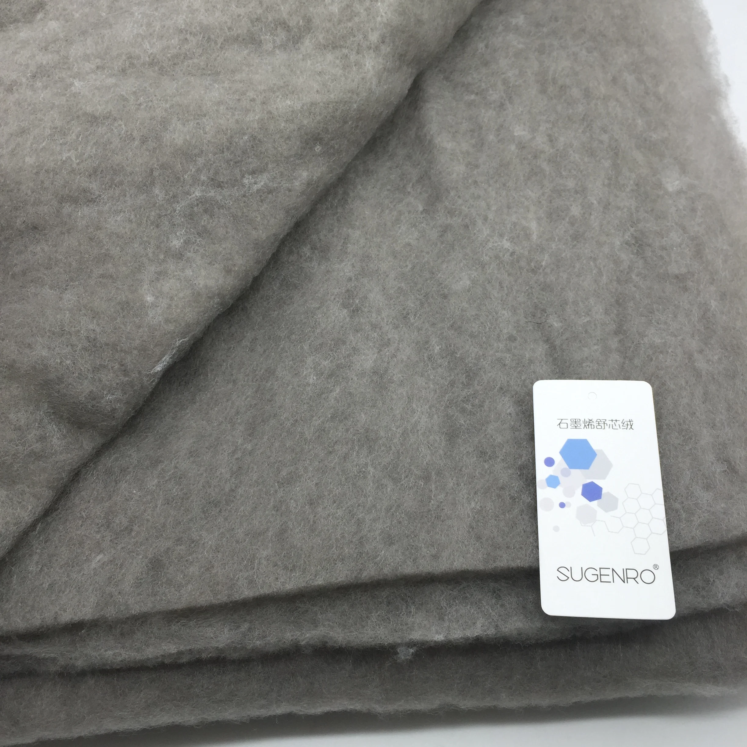SUGENRO Graphene Wadding Polyester Fiber Graphene,100% Polyester Staple Virgin Textile Quilting Soft and Warmth Solid 32mm-102mm