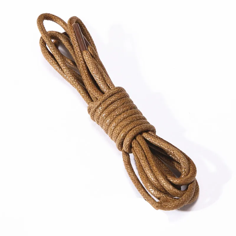 Yrunfeety New Leather Wax Shoes Laces Waterproof Dress Shoe Laces Waxed Shoelaces Round Braided Shoelaces for Leather Shoes