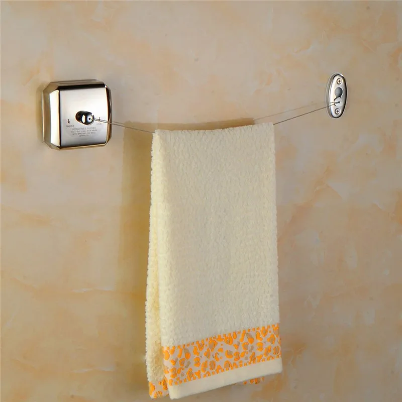 
Square Shape 304 Stainless Steel Retractable Indoor Clothesline with 2.5m Nylon String Line and Copper Pull Head 