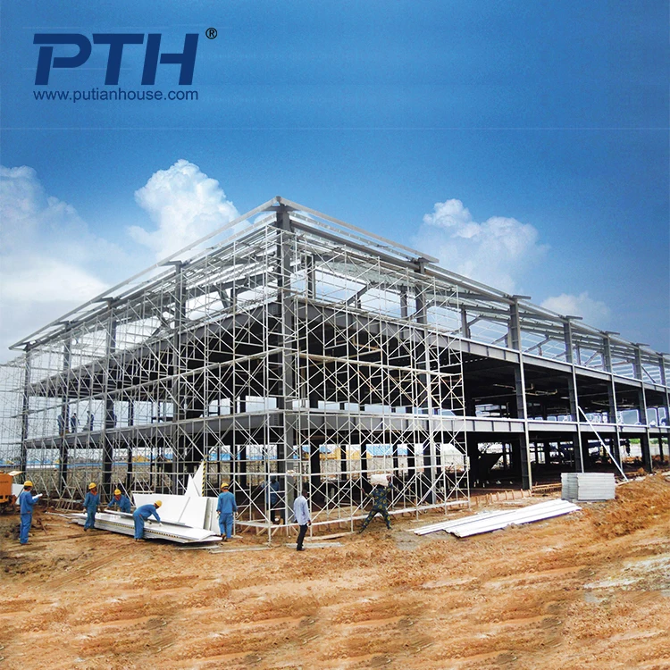 PTH Prefabricated Warehouse Steel Structure Hotel Building with Galvanized and LGS Wall Frame