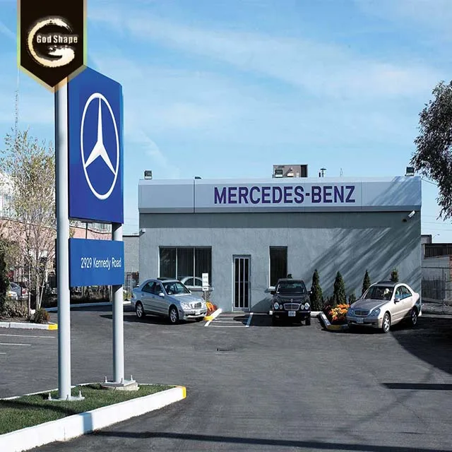 4S car auto shop logo illuminated advertising led car sign front standing pylon sign automotive sign