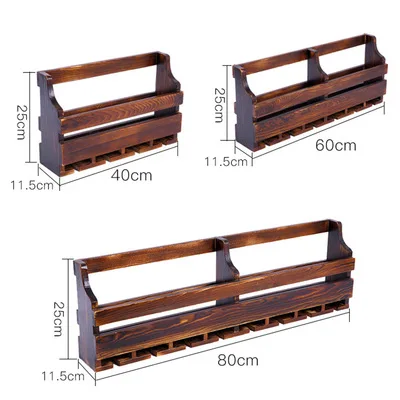 
The Original Wooden Wine Rack Handmade Reclaimed, Wall Mounted Glass Holder & Shelf 