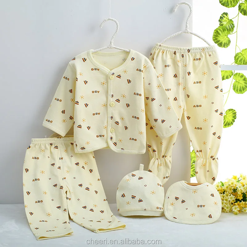 
2017 wholesale new fashion hot sale online shopping 5pcs in 1 set soft newborn baby clothing gift set 