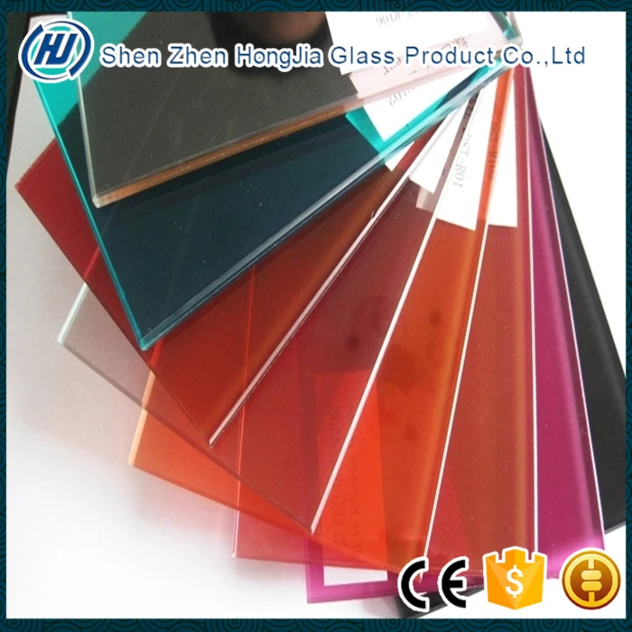 Different thickness colored tempered laminated glass for decoration