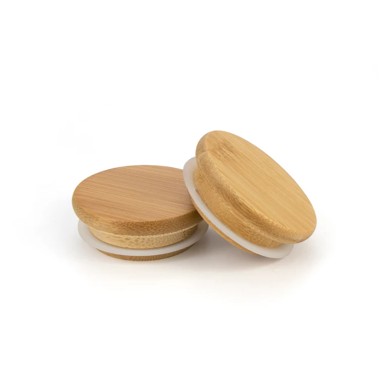 4 oz 6 oz 8 oz Clear High Cylinder Airtight Candy Food Storage Borosilicate Glass Candle Jars With wooden Top Lid