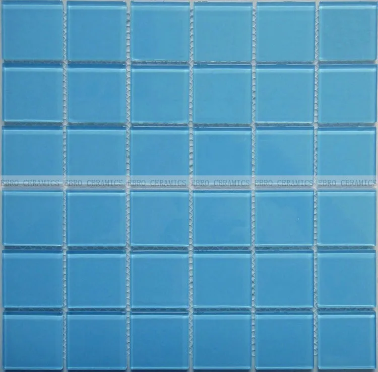 Grade 3a Swimming Pool Tiles Glass Mosaic Blue Color Decorative Glass Pool Mosaic Tile