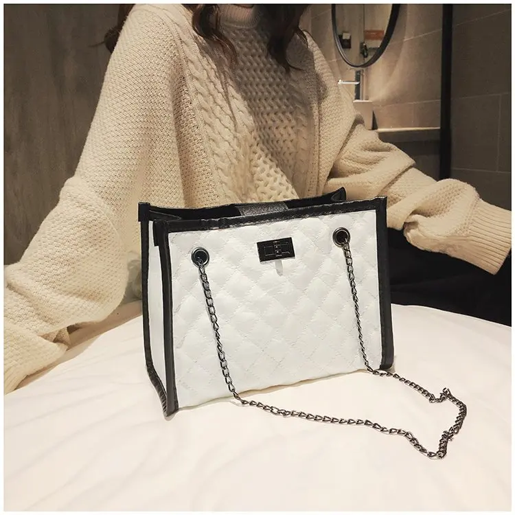 
lingge embroidered line hair bag female 2019 new hand shoulder slung tote bag 