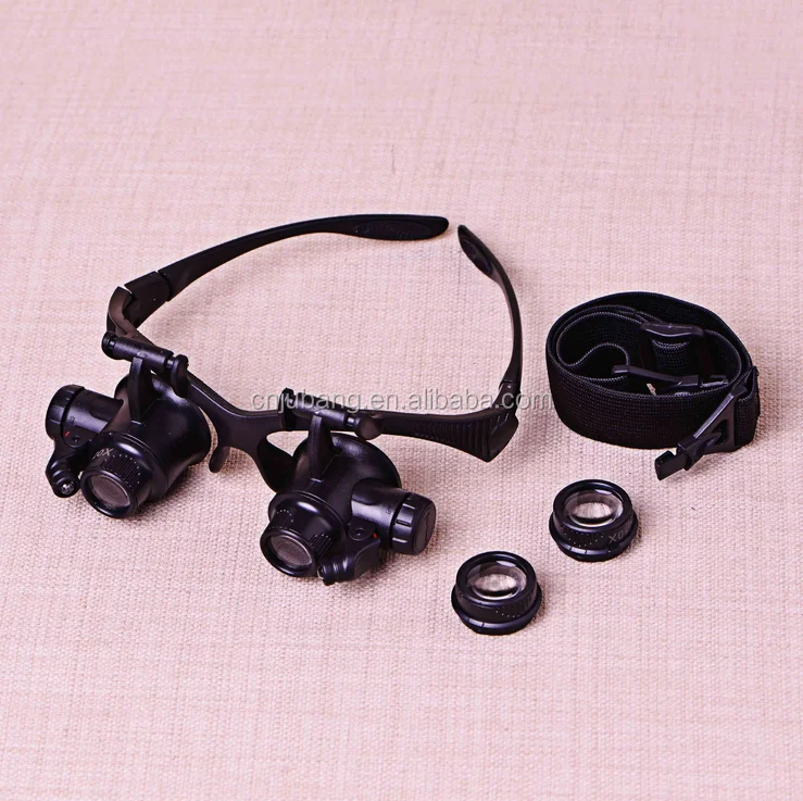 Magnifier Eye Glasses with Loupe Lens Jeweler Watch Repair LED Light / jeweler watch repair magnifying glasses