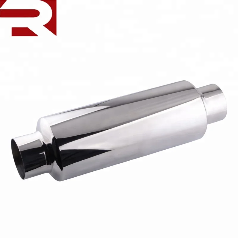 Универсальный автомобильный резонатор из нержавеющей стали, глушитель выхлопной трубы 2,5 дюйма на входе 2,5 дюйма на выходе, наконечник выхлопной трубы