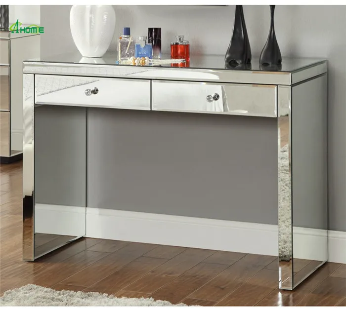
simple silver vanity luxury console table 