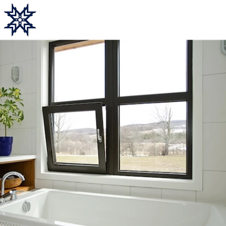 Modern Thermal Insulation Impact Resistant Black Frame Triple Glazed Windows