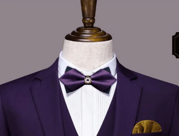 Purple fashion office uniform custom Italian style high quality one button suit for young men