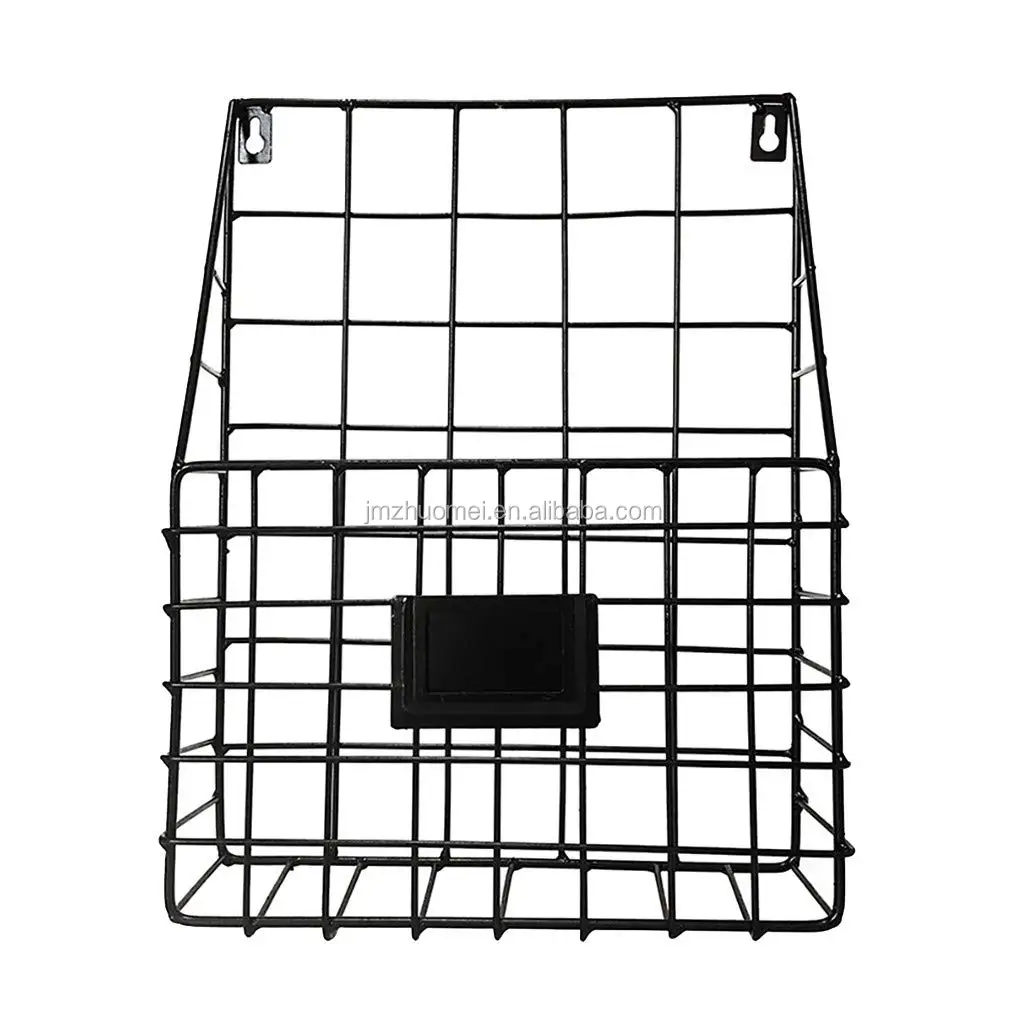 
Magazine Storage Rack Wall Mounted Mesh Metal Newspaper Organizer Display Rack 