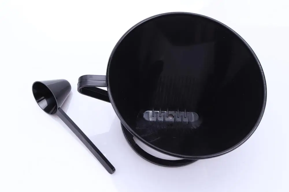 Number 2-Size Filter, Brews 2 to 6-Cups black Coffee Cone Dripper Coffee Maker Coffee Reusable Filter Cone with spoon