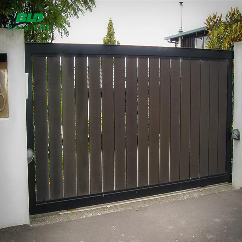 Factory direct sale power coated garden aluminum extruded slat fence gate diy