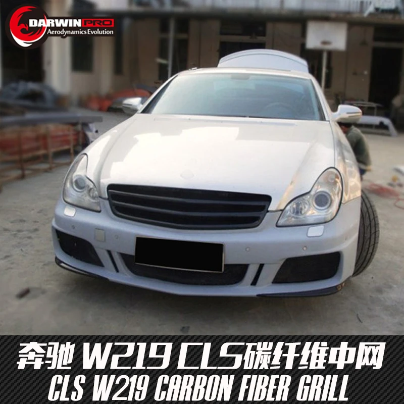 DarwinPRO Carbon Fiber Grill For Mercedes 05-09 W219 Cls Class 4Dr CLS300 CLS350 CLS63 AMG