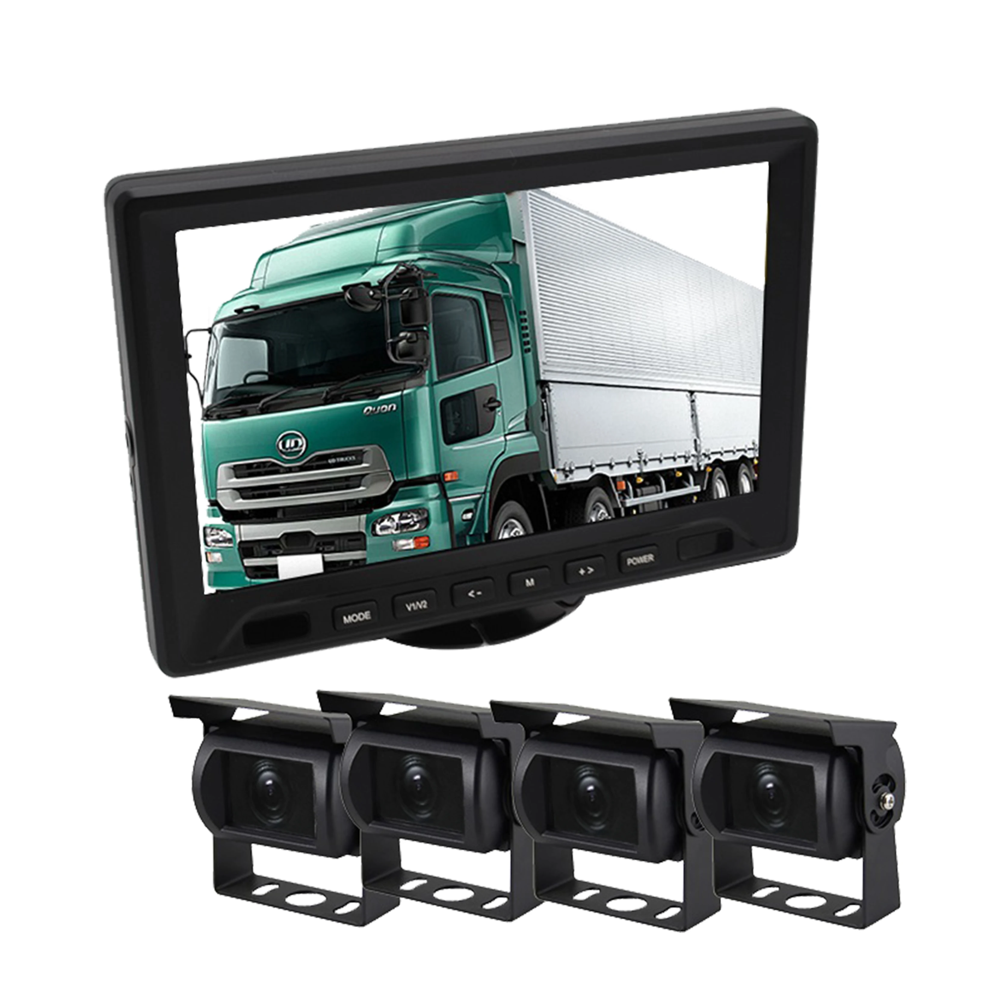 Reverse truck camera with monitor portable video recorder monitoring for truck