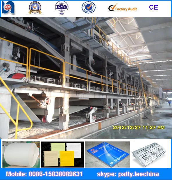 Factory waste recycling paper recycling copying paper making machine wire type offset paper machine