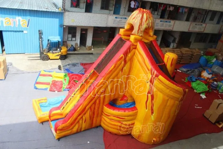 Слайд Lava twister, надувная водяная горка volcano с бассейном для коммерческих целей