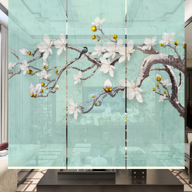 Fancy elegant floral pattern printing roller shade curtain for living room