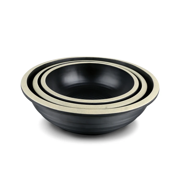 wholesale price black round restaurant melamine big serving bowl
