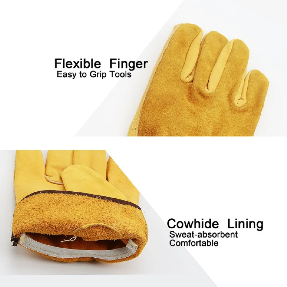 
Working with cowhide leather labor industrial leather hand glove 