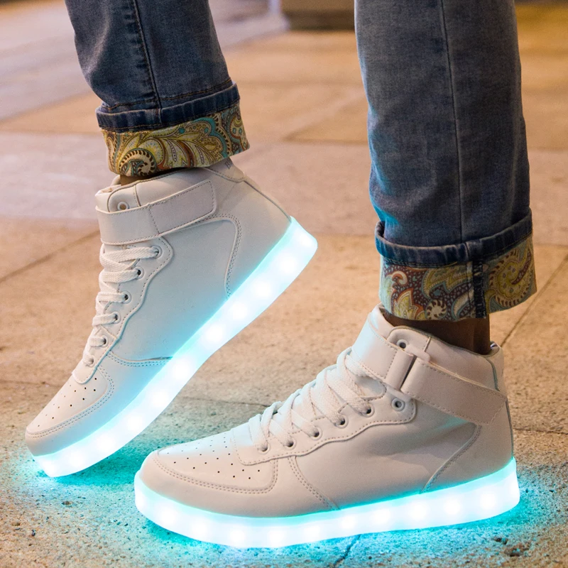 
2017 High Quality fashion LED casual adult light up shoes With led light high heel shoes 
