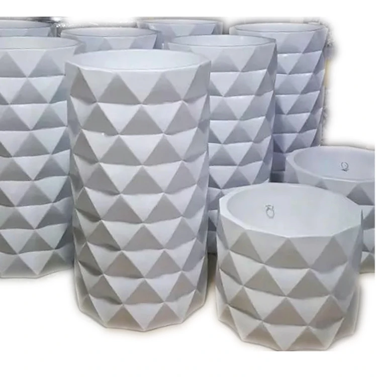 FRP 498 ODM Modern Resin Floor Large Vase For Wedding Geometric Terrarium