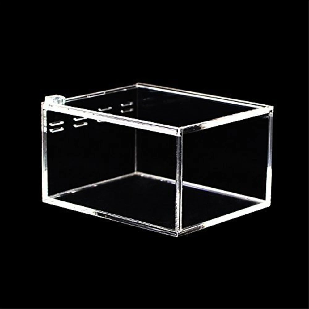 Clear Acrylic Reptile Terrarium Habitat Rectangular Acrylic Pet Cage House For Small Reptiles