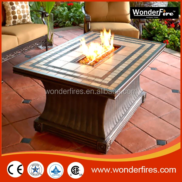 Square Magnesia outdoor Gas Fire Pit/outdoor fire pits