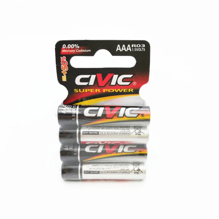 factory directly  zinc carbon aaa um4 r03 size aaa 1.5 v battery