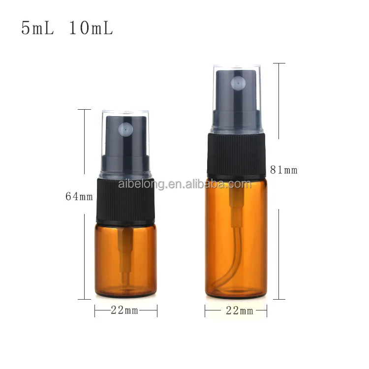 IBELONG Wholesale 5ml 10 ml 15ml 20ml Small Amber Glass Mist Spray Perfume Bottle Mist Atomizer Perfume Glass Bottle Supplier