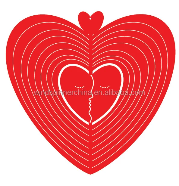 
Оптовая продажа ветровой Спиннер из нержавеющей стали-красное сердце и лицо 