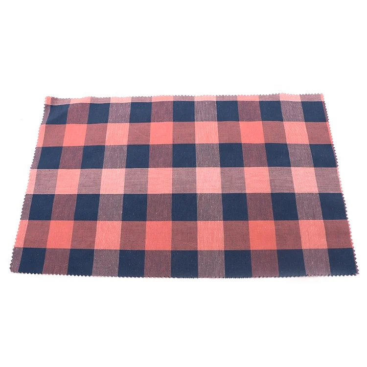 88%Cotton12%linen gingham plain yarn dyed fabric