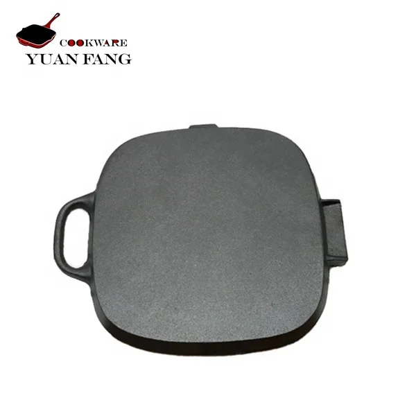 Wholesale Square 27CM Nonstick Cast Iron Non Stick Cooking Steak Frying Pan Skillet with Wooden Folding Handle