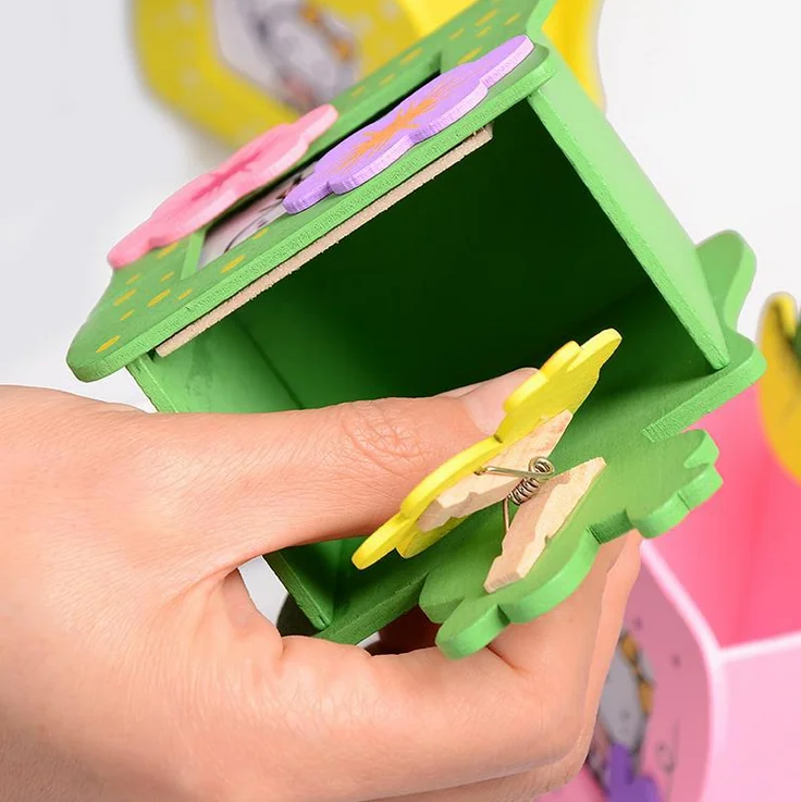Creative stationery photo folder animal photo frame pen holder wooden cartoon pen holder