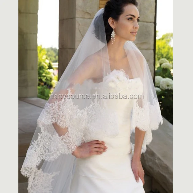 
2 Tier Cathedral length Veils Lace Long Veils 3m Wedding Veils 