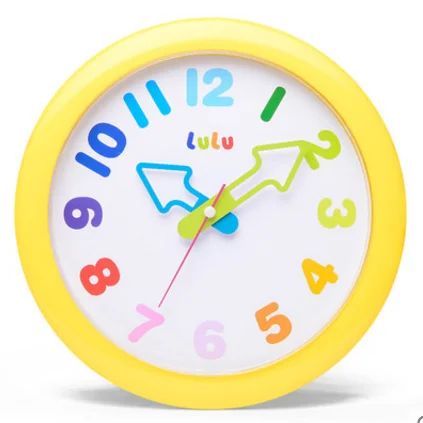 Colorful decorative round kids children room battery operated wall clock