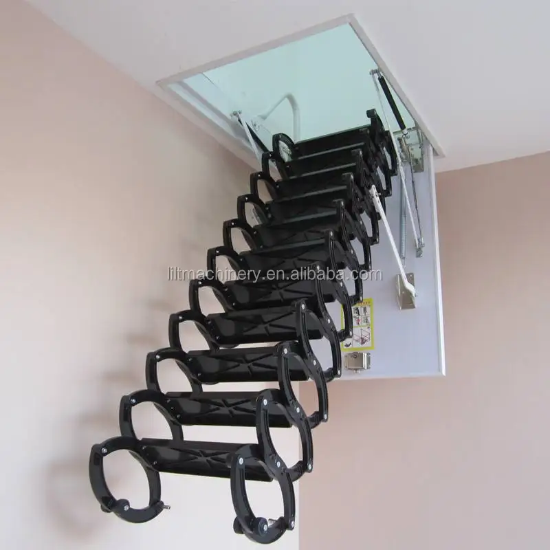 Exported to Dubai manual loft ladder without frame collapsible step ladder