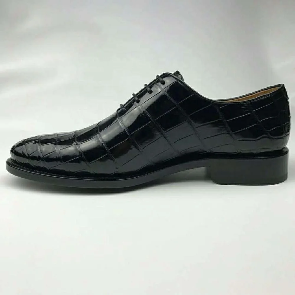  Классические мужские кожаные туфли goodyear роскошные из натуральной крокодиловой кожи фирменные ручной