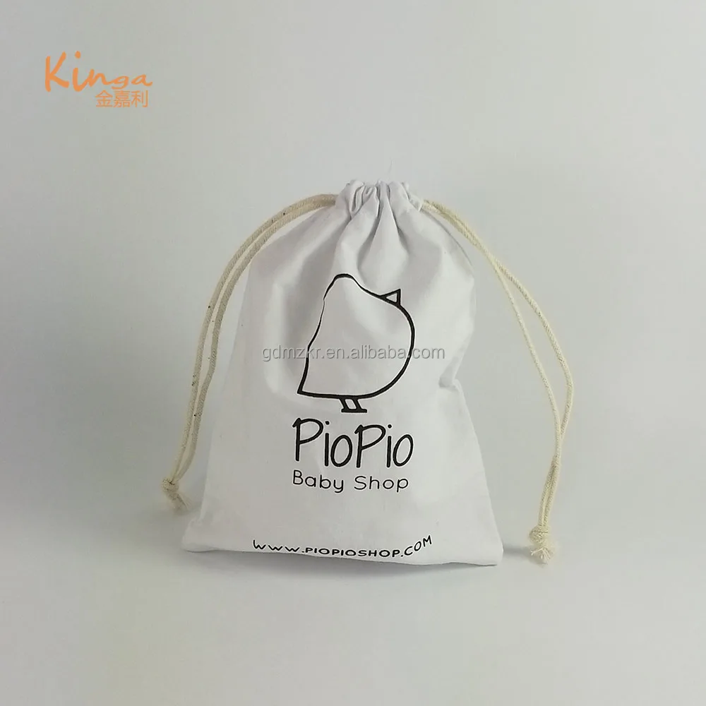 wholesale small plain white cosmetic packing pouch canvas cotton drawstring bag